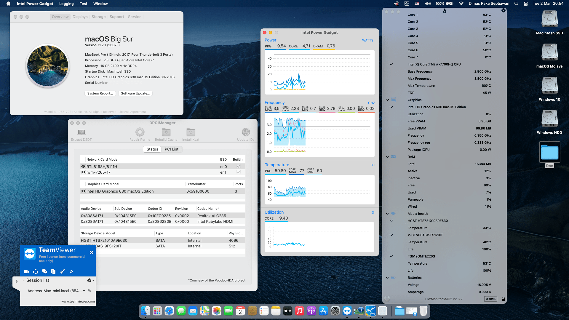 Success Hackintosh macOS Big Sur 11.2.1 Build 20D75 in Asus ROG GL553VD-FY380T